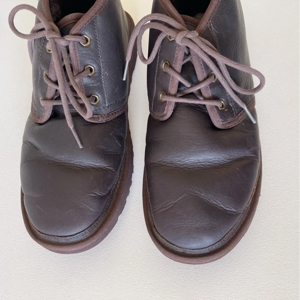 Ugg Boots Neumel Shearling Chukka Lace Leather Casual Comfort Winter Brown 10